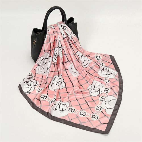 Satin Scarf with Feather Design Women's Fashion Scarves, Personalized Style