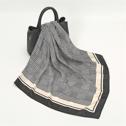 Satin Scarf with Feather Design Women's Fashion Scarves, Personalized Style