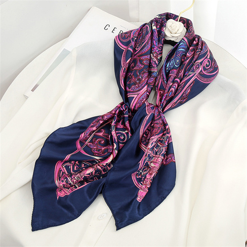 Satin Scarf with Feather Design Women's Fashion Scarves, Personalized Style