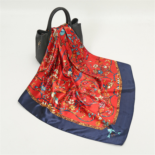 Satin Scarf with Feather Design Women's Fashion Scarves, Personalized Style