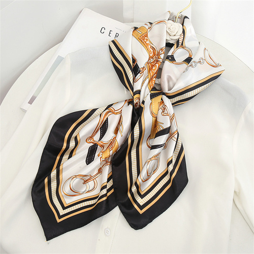 Satin Scarf with Feather Design Women's Fashion Scarves, Personalized Style