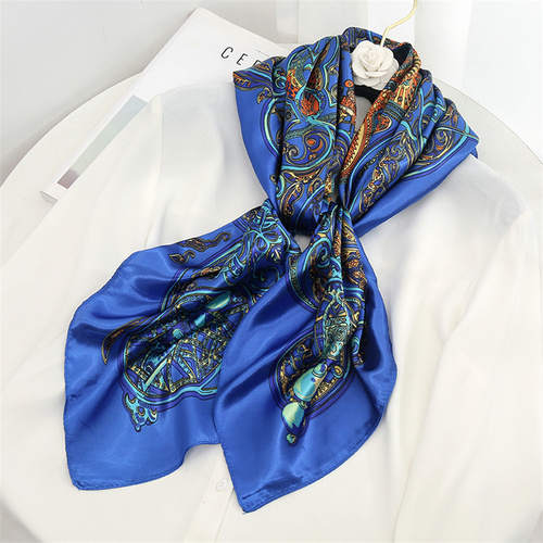 Satin Scarf with Feather Design Women's Fashion Scarves, Personalized Style