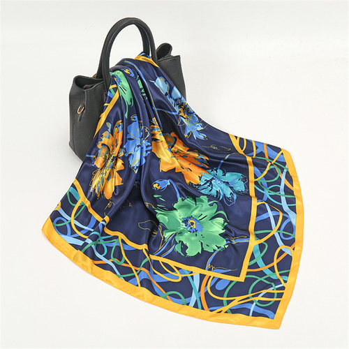 Satin Scarf with Feather Design Women's Fashion Scarves, Personalized Style