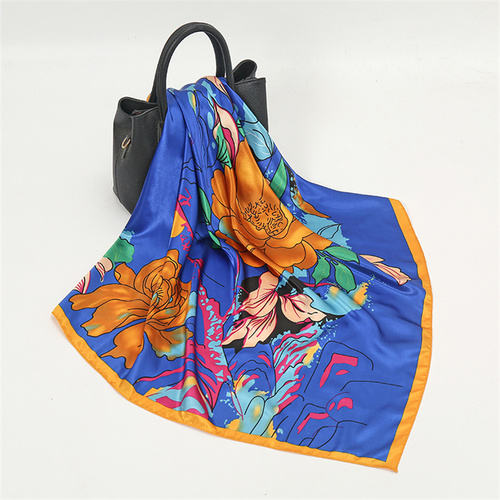 Satin Scarf with Feather Design Women's Fashion Scarves, Personalized Style