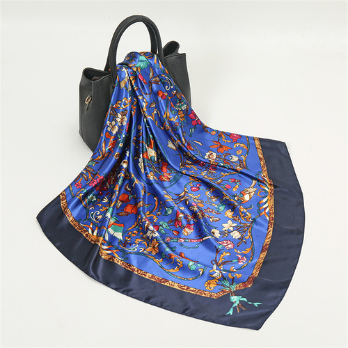 Satin Scarf with Feather Design Women's Fashion Scarves, Personalized Style