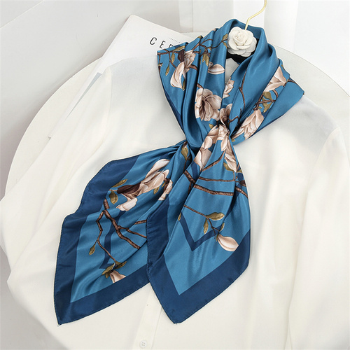 Satin Scarf with Feather Design Women's Fashion Scarves, Personalized Style