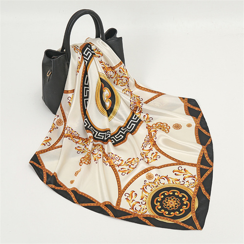 Satin Scarf with Feather Design Women's Fashion Scarves, Personalized Style