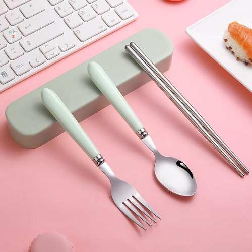 Outdoor Portable Stainless Steel Tableware Travel Camping Set Spoon Fork Chopstick Set