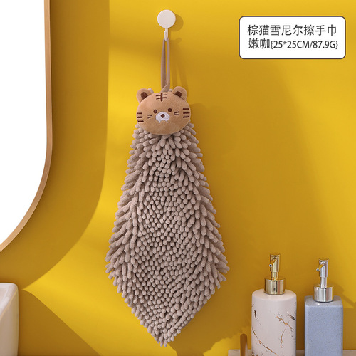 Cute Chenille Soft Hanging Hand Towels Absorbent Thick Kitchen Bathroom Microfiber Towel Bulk