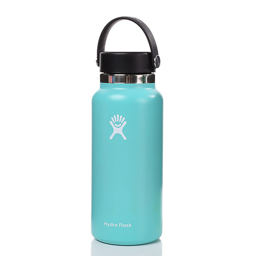 New stainless steel 40 oz water bottle insulated wide mouth retractable cover portable cup