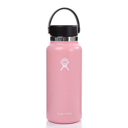 New stainless steel 40 oz water bottle insulated wide mouth retractable cover portable cup