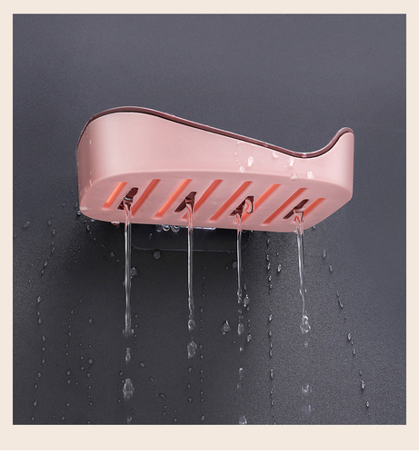 Nordic Minimalist Style Low Price Bathroom Organizer Wall-mounted Punch Free Double Layer Soap Box with Drain Pan
