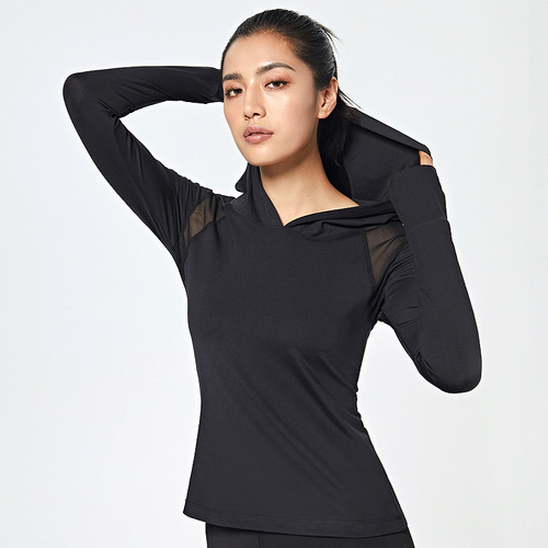 Autumn Athletic Apparel Women Soft Fabric High Quality Mesh Back Gym Tennis Badminton Workout Fitness Long Sleeve Shirt