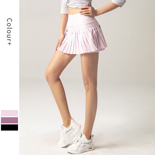 Advanced  Summer Sports Fitness Shorts Gym Pleated Skirt Golf Tennis Skirt with Pocket In Stock