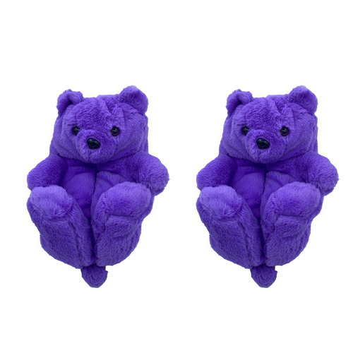 Cheaper Winter Teddy Bear Slippers 2022 Fuzzy Teddy  Plush Adult Slipper House Teddy Bear Slippers For Women