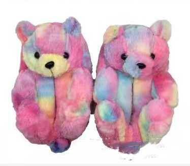 Cheaper Winter Teddy Bear Slippers 2022 Fuzzy Teddy  Plush Adult Slipper House Teddy Bear Slippers For Women