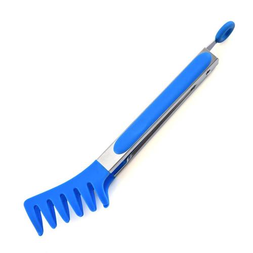 Food Grade Silicone Pasta Tongs Non-Slip Stainless Steel Food Tongs For Noodles Kitchen Tools BBQ Tools Accessories