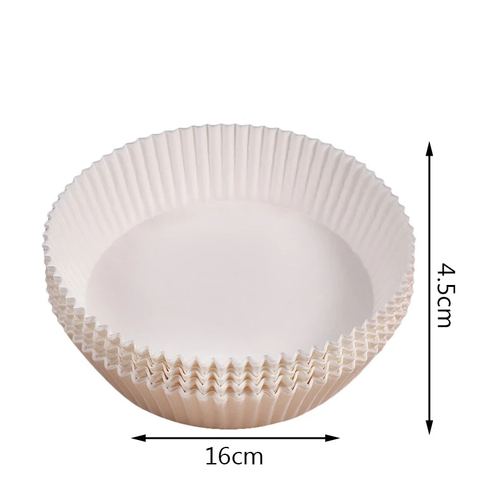 50pcs Air Fryer Disposable Paper Liner Non-Stick Mat Steamer Round Paper Baking Mats Kitchen AirFryer Baking Accessories