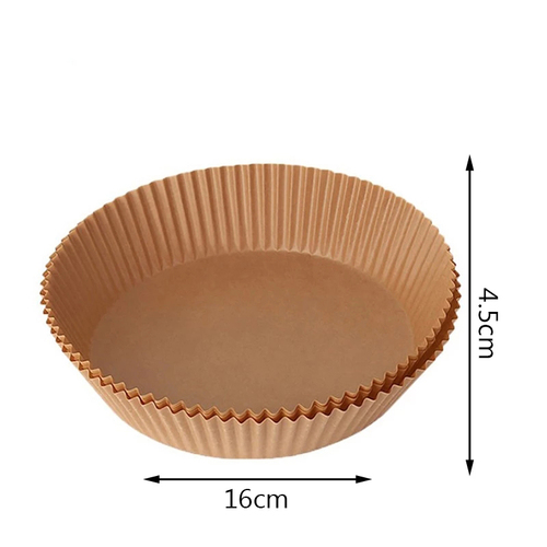50pcs Air Fryer Disposable Paper Liner Non-Stick Mat Steamer Round Paper Baking Mats Kitchen AirFryer Baking Accessories