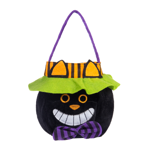 Halloween Decorations Hooded Round Tote Bag Halloween Party Cute Round Candy Gift Bag 