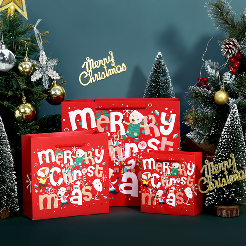   Christmas exquisite cartoon gift wrapping paper bag shopping bag