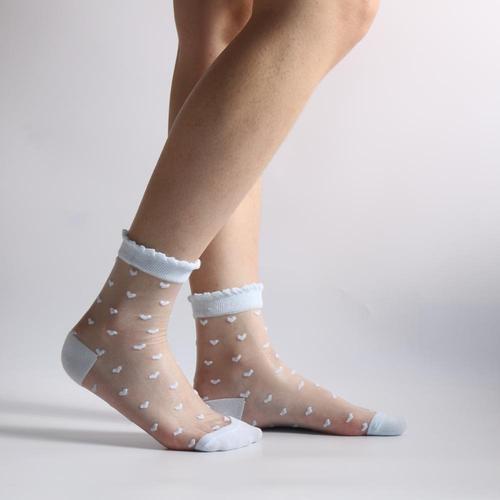 Summer Knitting Woman School Transparent Silk Quarter Girls Socks
