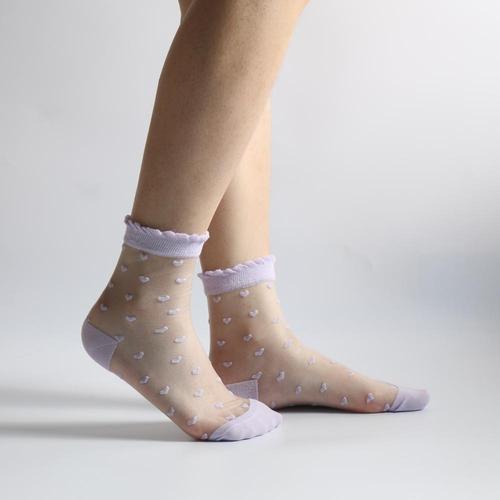 Summer Knitting Woman School Transparent Silk Quarter Girls Socks