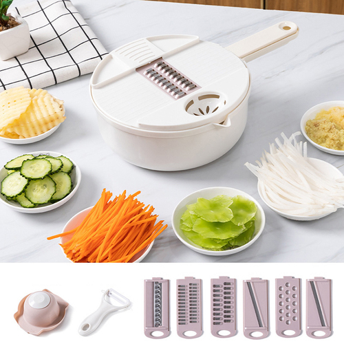 12 in 1 Fruit & Vegetable Tools Kitchen Gadgets Vegetable Chopper Slicer Rotate Multifunctional Vegetable Cutter