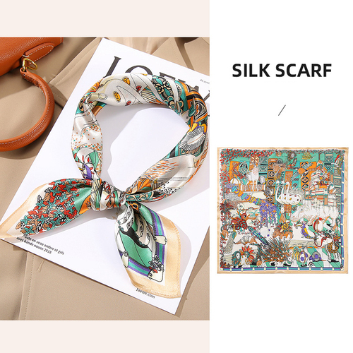 Ladies Scarf 53*53cm Small Square Scarf Fashion Design Print Women's Hair Silk Scarfs And Shawls