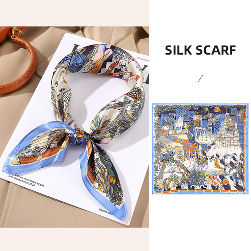 Ladies Scarf 53*53cm Small Square Scarf Fashion Design Print Women's Hair Silk Scarfs And Shawls