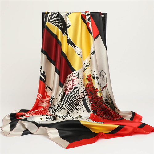 Fashion Plaid Scarves Women's Folar Classic Horse Print Scarves 90x90cm Square Scarves Headscarves