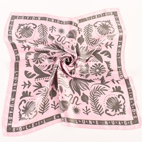 Light luxury Plain style 70*70 CM long scarf for women  direct flower pattern digital printing scarf for women