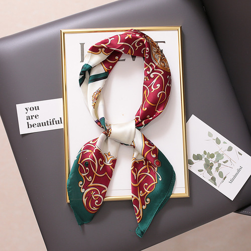 70*70cm Silk Satin Hair Scarf Animal Print Leopard Neck Scarf Summer Neckerchief for Women