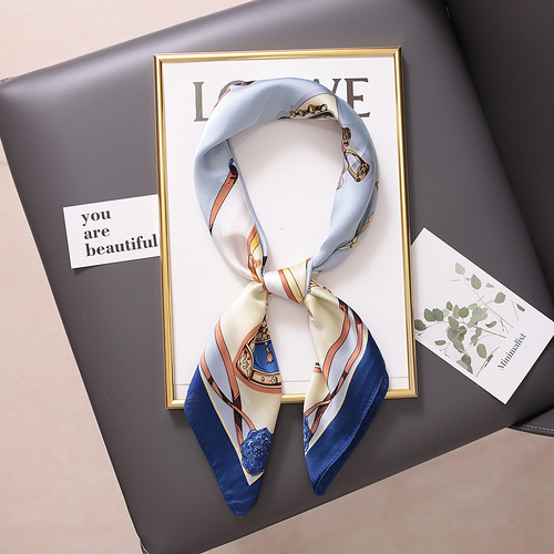 70*70cm Silk Satin Hair Scarf Animal Print Leopard Neck Scarf Summer Neckerchief for Women