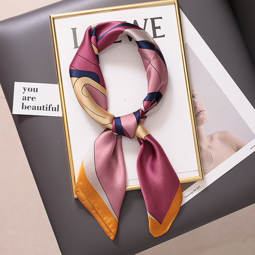 70*70cm Silk Satin Hair Scarf Animal Print Leopard Neck Scarf Summer Neckerchief for Women