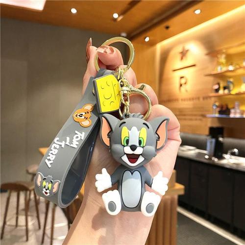 Tom and Jerry   Directly Sale 3d keychain pvc rubber cartoon Tom and Jerry Rubber Keychain