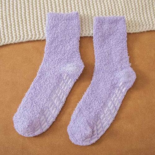 Womens Fuzzy Socks Cozy Soft Fleece Fluffy Warm Slipper Socks Winter Plush Crew  Tube Terry Fuzzy Cozy Socks for Women