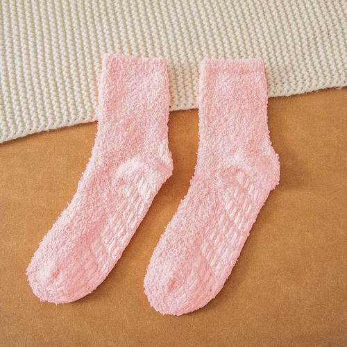 Womens Fuzzy Socks Cozy Soft Fleece Fluffy Warm Slipper Socks Winter Plush Crew  Tube Terry Fuzzy Cozy Socks for Women