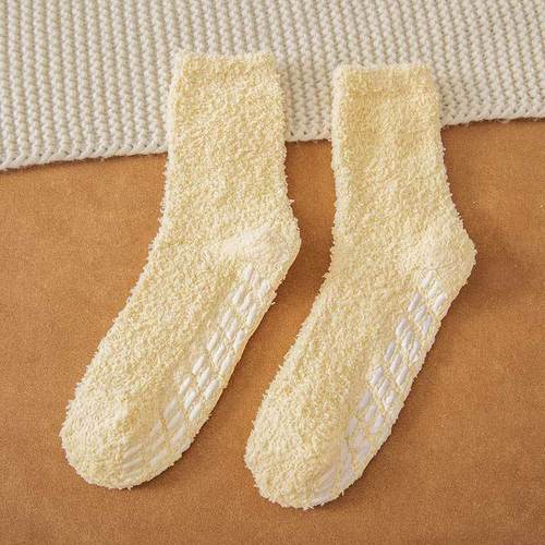 Womens Fuzzy Socks Cozy Soft Fleece Fluffy Warm Slipper Socks Winter Plush Crew  Tube Terry Fuzzy Cozy Socks for Women