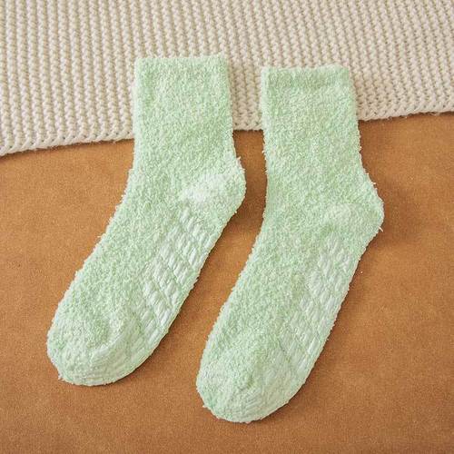Womens Fuzzy Socks Cozy Soft Fleece Fluffy Warm Slipper Socks Winter Plush Crew  Tube Terry Fuzzy Cozy Socks for Women