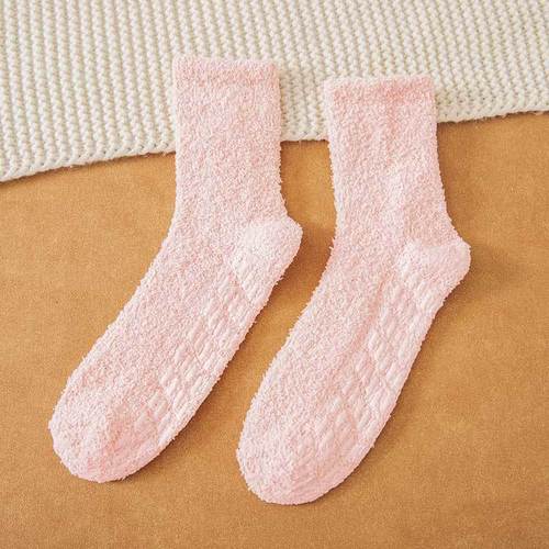 Womens Fuzzy Socks Cozy Soft Fleece Fluffy Warm Slipper Socks Winter Plush Crew  Tube Terry Fuzzy Cozy Socks for Women