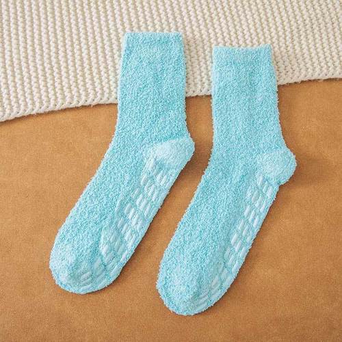 Womens Fuzzy Socks Cozy Soft Fleece Fluffy Warm Slipper Socks Winter Plush Crew  Tube Terry Fuzzy Cozy Socks for Women
