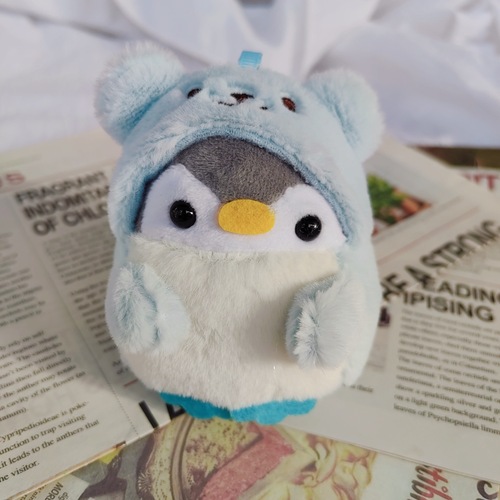 10cm Penguin series plush keychain backpack pendant for gifts cartoon cute penguin pendant doll plush toy car keychain