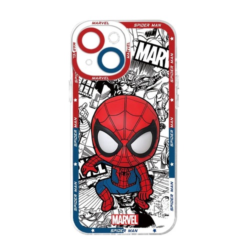 Anime Spiderman Design Laser Print Cartoon Mobile Phone Case For Iphone 15 Pro Max 14 13 12 11 Xs Xr Hard Back Cover