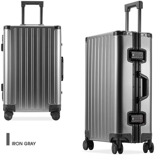 20 inches Spinner Carry on Luggage Suitcase, Double TSA Locks Pailox Metal Aluminium Frame Luggage Zipperless Luggage