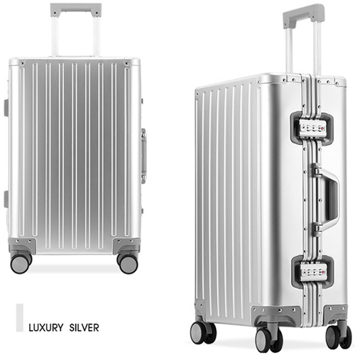 20 inches Spinner Carry on Luggage Suitcase, Double TSA Locks Pailox Metal Aluminium Frame Luggage Zipperless Luggage