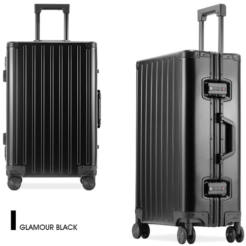 20 inches Spinner Carry on Luggage Suitcase, Double TSA Locks Pailox Metal Aluminium Frame Luggage Zipperless Luggage
