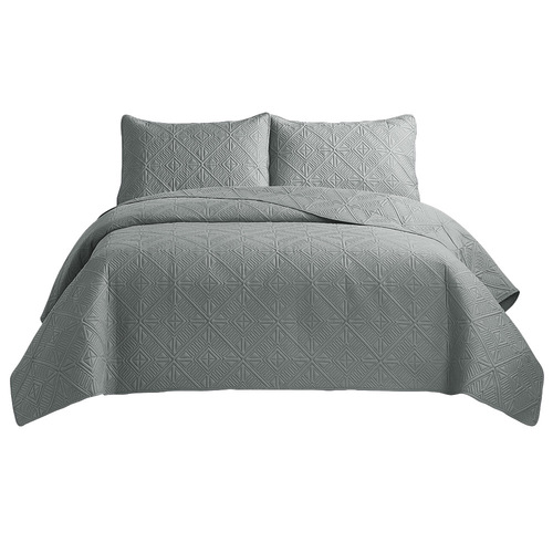 Ultrasonic Quilted Feather Bedspread Set - 3-Piece Patchwork Bedding,  Quality