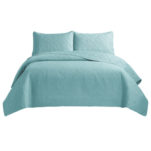 Ultrasonic Quilted Feather Bedspread Set - 3-Piece Patchwork Bedding,  Quality