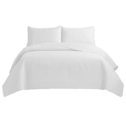 Ultrasonic Quilted Feather Bedspread Set - 3-Piece Patchwork Bedding,  Quality